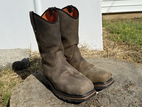 Timberland Pro True Grit Pull-On Work Boots Men’s 11.5W Brown Composite Toe