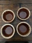 Vintage Hull Pottery Brown Drip Glaze USA 5” Cereal Salad Soup Bowls Set Of 4