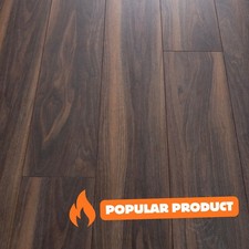 🌰 Sample* 12mm Dark American Walnut 4V Laminate Flooring - £19.99SQM