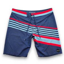 O'Neill Hyperfreak Board Shorts Men's 38 Navy Red Aqua Stretch Quick-Dry