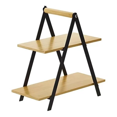 Leone Alzata Für Buffet Bamboo Metall Schwarz 34x17x33 cm Fingerfood - Bild 1 von 2