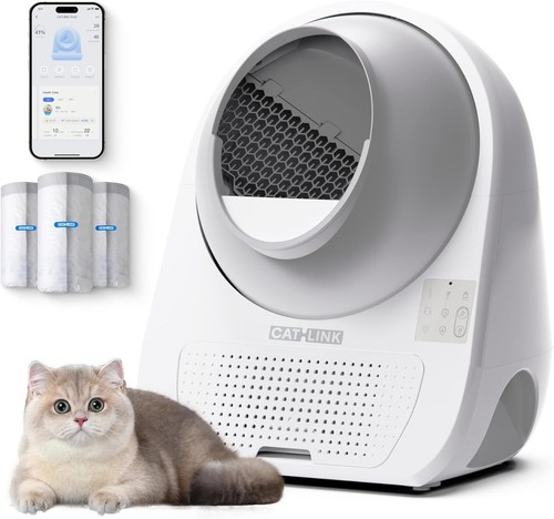 CATLINK Automatic Litter Box Self Cleaning, Large Litter Box, Safe for Cats
