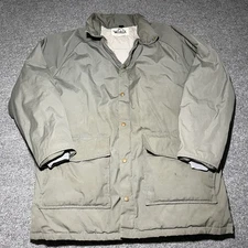 Vintage Woolrich Puffer Jacket Mens XL Gray Parka Winter Coat Ski Hiking 90s