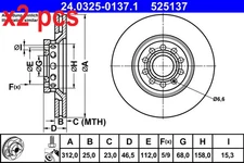 X2 PCS BRAKE DISC 24.0325-0137.1