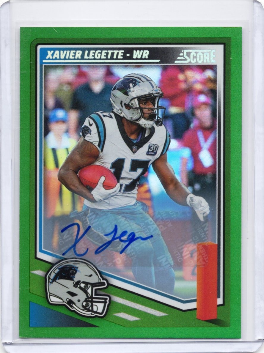 Panini 2025 Score Xavier Legette #217 RC Auto Signatures Green Panthers