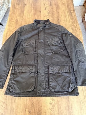 Barbour International Selkirk Wax Jacket Men's, Black,  Biker, XL, Lightweight