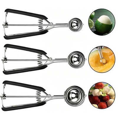 3x Eiskugelportionierer aus Edelstahl Ø 4/5/6cm   Ideal für Sorbets und Keksteig