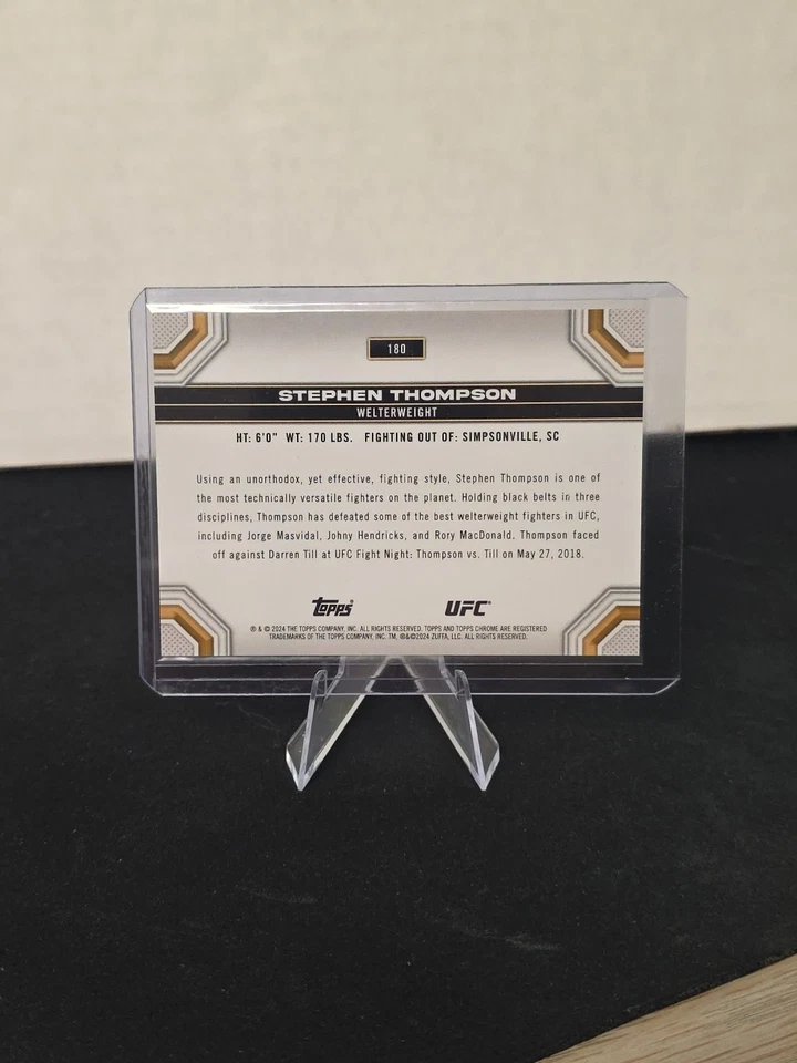 2024 Topps Chrome UFC Stephen Thompson #180 Orange Refractor /25 - Image 4 of 4