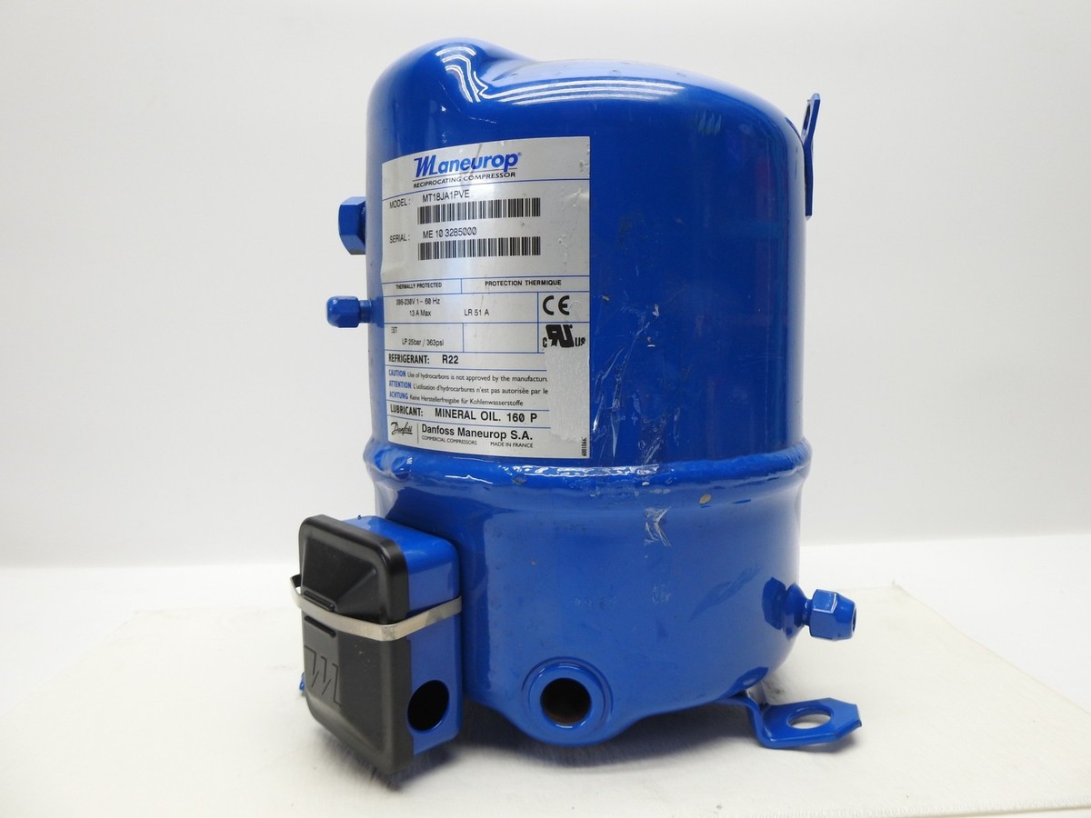 Danfoss MT18JA1PVE 230v1ph 1.5hp RecipCompressor MT18-1VI Maneurop
