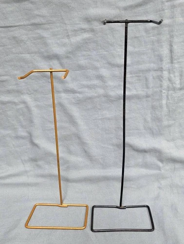 Vtg 1960's Mattel Skipper 6.75" Gold Barbie 8.5" Black Wire Doll Stand Set 2