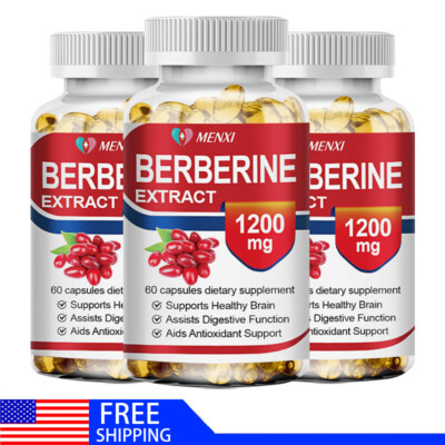 3 Packs Berberine 1200mg High Absorption For Blood Sugar Immune 3 Months Supply