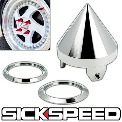 CENTER SPIKED CAP FOR WHEELS/RIMS CHROME P10
