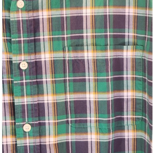 Pendleton Shirt Herren XL grün blau kariert 100 % Baumwolle geknöpft kurzarm - Bild 4 von 7