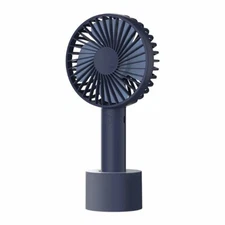 Caynel Portable Mini Handheld Electric Fan 3 Speeds USB Rechargeable Navy Blue