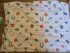 Pottery Barn Kids "Football Logos - Light Gray" Pillowcase