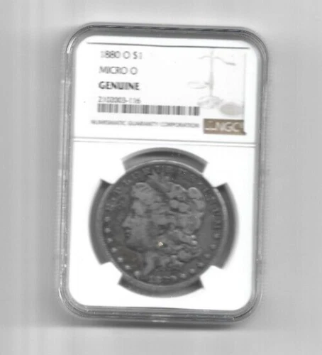1880 Morgan silver dollar micro O mint mark "RARE" NGC Verified