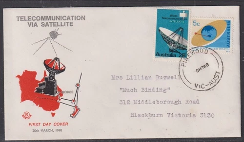 Australia 1967 "Excelsior" 1968 Satellite Set  (Orange) FDC Pinewood
