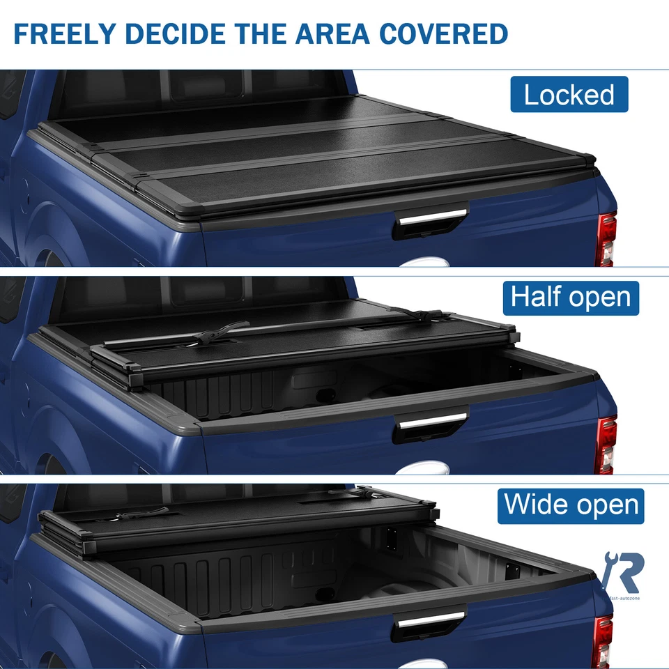 Cubierta Tonneau triple plataforma de camioneta de 5,5 ft para Ford F-150 04-14 06-14 Lincoln Mark Foto 3 de 4