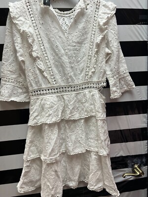 kooples white lace dress White Lace Ruffle Dress by The Kooples