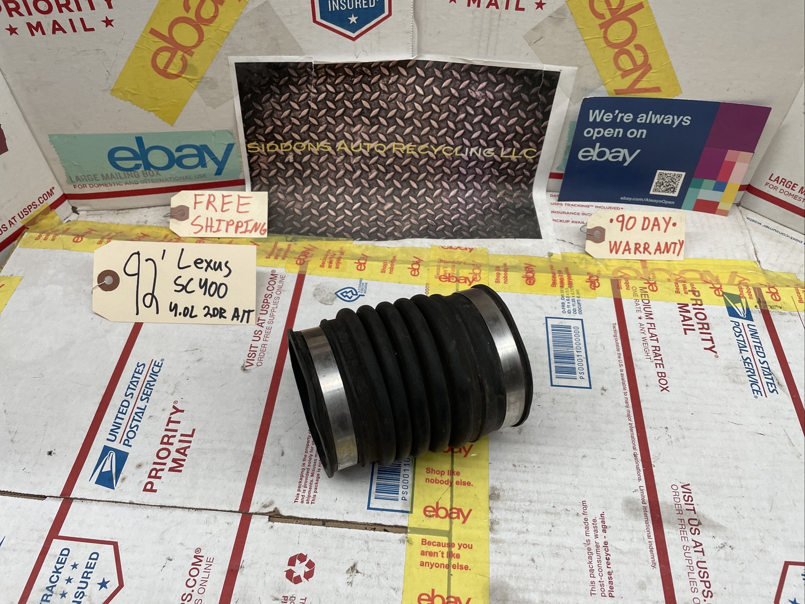 9296 LEXUS SC400 AIR CLEANER INTAKE DUCT HOSE TUBE COUPLER 17881