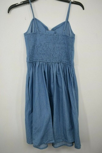 Davi & Dani Womens Medium Denim Embroidered Flower V Neck Sleeveless Dress S - Picture 7 of 7