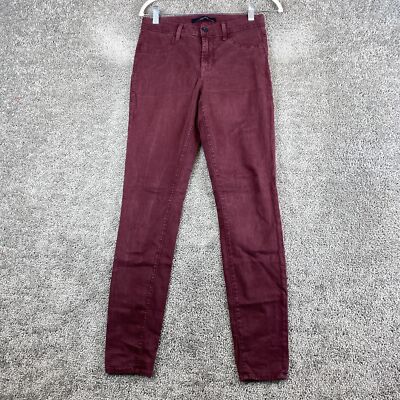 J Brand Super Skinny Leg Denim Jeans Women's 27x30 Maroon Ox