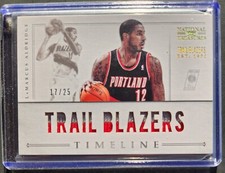 LaMarcus Aldridge 2012-13 Treasures Timeline Materials Team Nicknames Prime /25