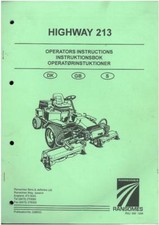 Ransomes Grass Cutting Machine Highway 213 Operators Manual