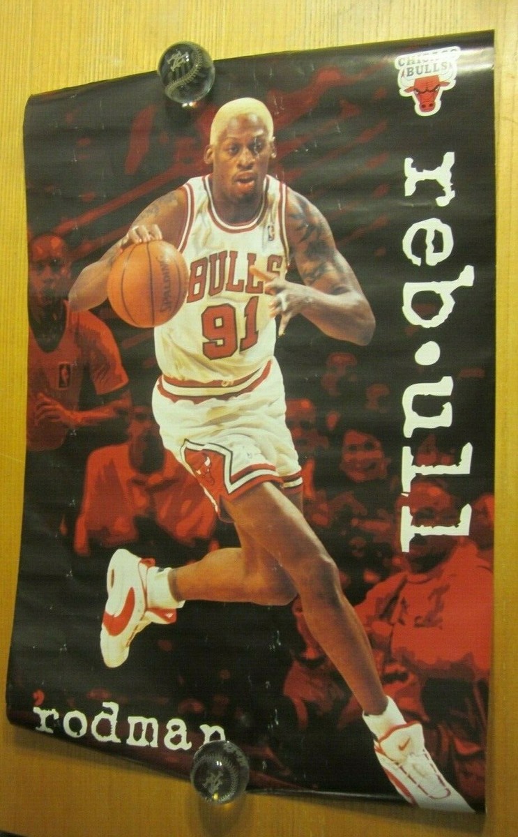 Dennis Rodman 1995 Costacos Bros. 23”X35” Poster reb.ull NBA