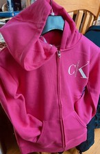 CALVIN KLEIN JEANS CK GIRL YOUTH PINK HOODIE POCKETED SWEATER 14-16 NWT NEW