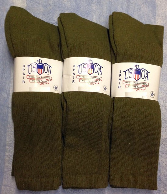3pr Men s US Army Military Issue Anti fungal OTC Boot Socks OD Green 9 