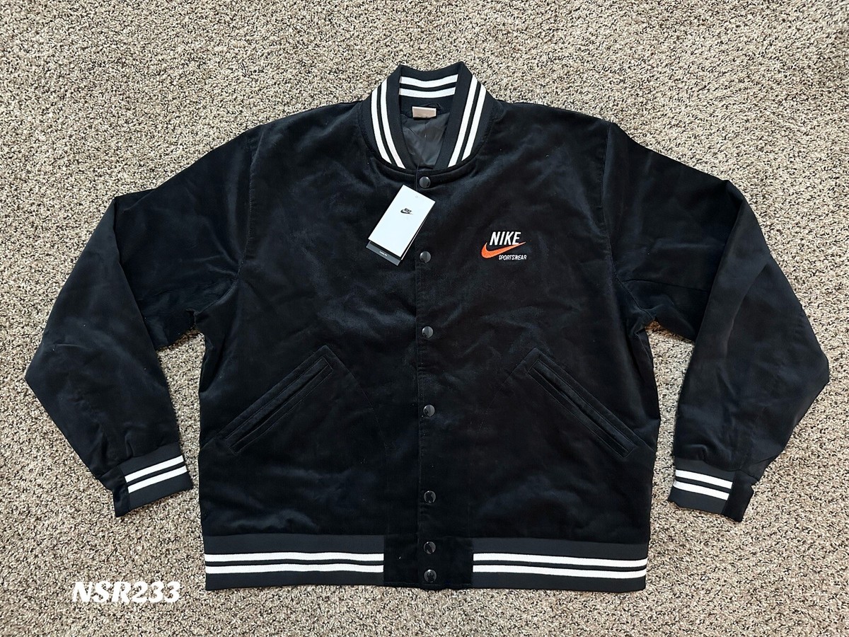 NIKE SPORTSWEAR TREND BUTTON UP BOMBER JACKET BLACK DV9997