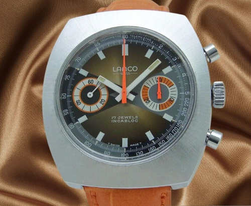 Lanco Cronógrafo Incabloc 961-1462 Manual Vintage Reloj 1970's Reacondicionado - Imagen 1 de 6