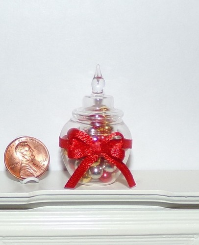 JARRÓN BOLA NAVIDAD MINIATURA CASA DE MUÑECAS ESCALA 1:12 - FRASCO DE VIDRIO ROBLE ¡NUEVO! - Imagen 3 de 12