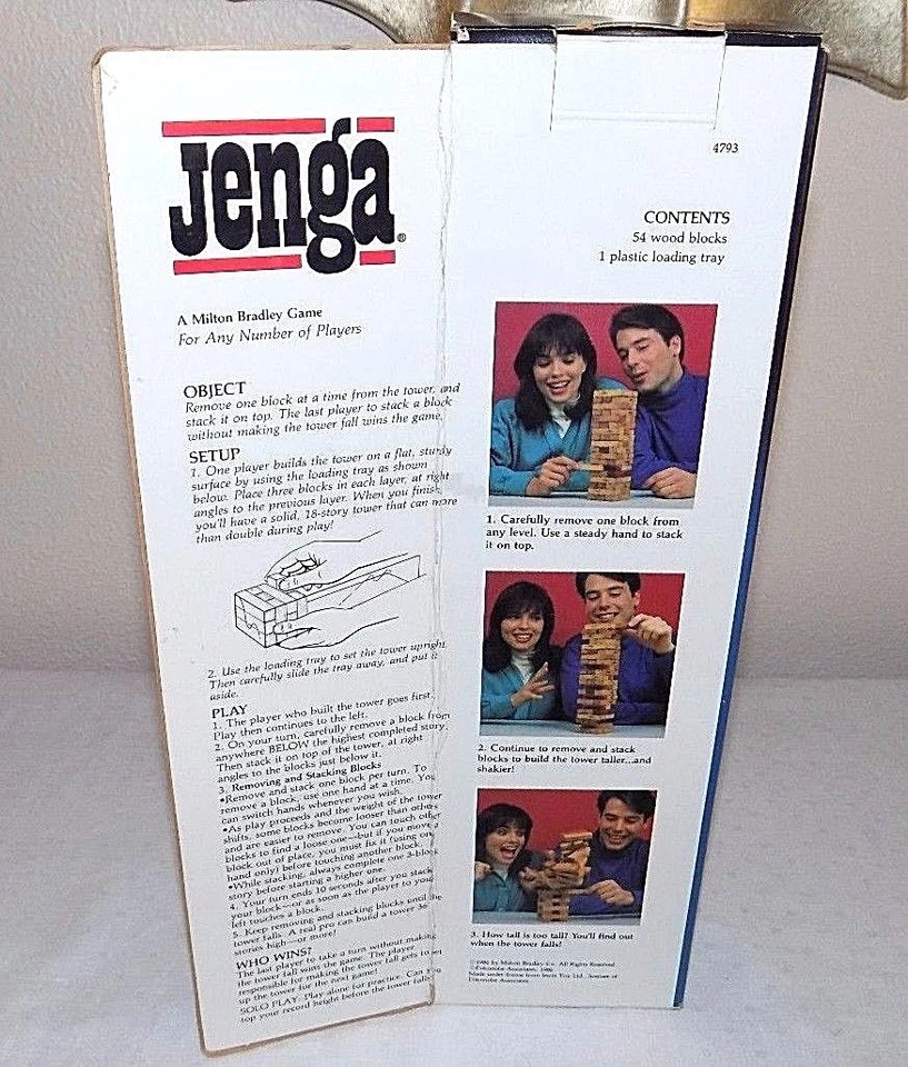 80s Jenga Wooden Block Stacking Game USA Tumbling Tower Milton Bradley Complete - Image 2 of 4