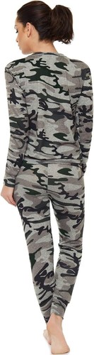 Women's Coord Stretch Army Camouflage Print Jogging Suit Set Ladies Tracksuit - Picture 4 of 4