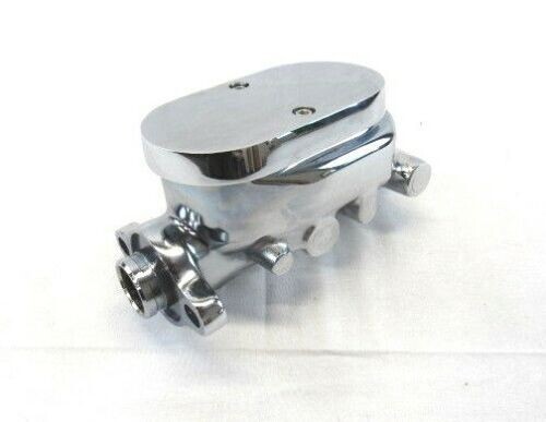 GM Aluminum Brake Master Cylinder 1-1/8'' 2 Port Smooth Top Chrome B10006 - Picture 1 of 1