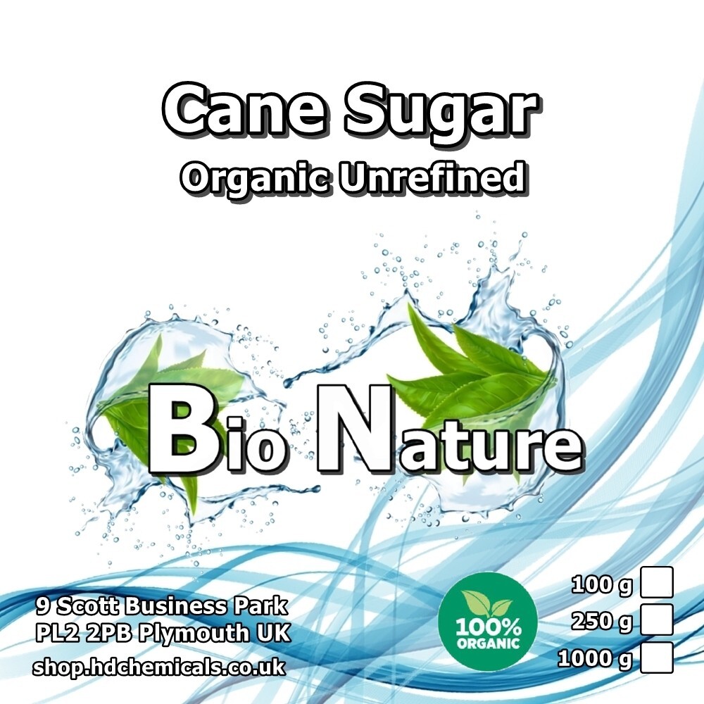 1 kg Cane Sugar Organic Brown Unrefined Natural Vegan Sugar Coarse Crystals