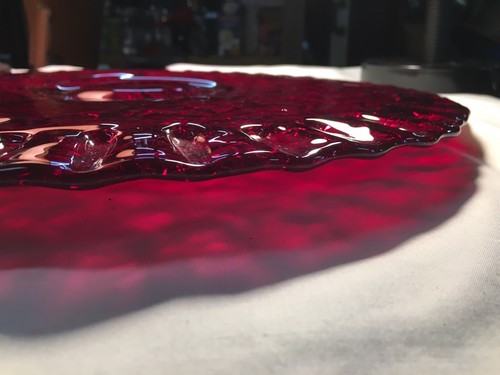 Westmoreland 14” Ruby Red Glass Maple Leaf Round Platter Tray New Glass - Picture 10 of 16