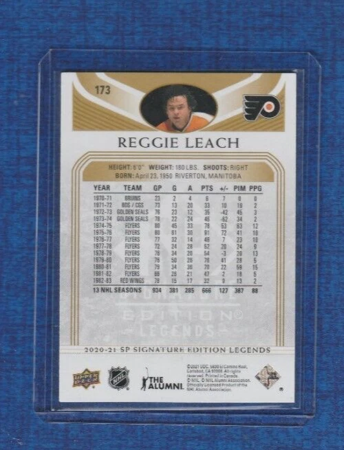 2020-21 Upper Deck SP Signature Edition Legends Gold # 173 Reggie Leach - Image 2 of 2