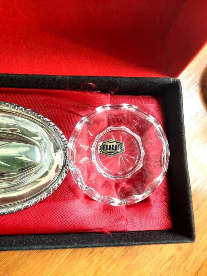 Elegante set sale e pepe in argento e cristallo, Stancampiano PA '50/'60 - Immagine 3 di 4