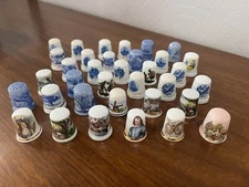 Currier And Ives Thimble Lot Of 35 Fish Bone Mixed Lot Finsbury Staffordshire
