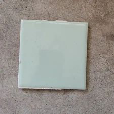 Vintage 1960’s Light Green 4.25” X4.25” Ceramic Glossy Tile Bathroom SunTile