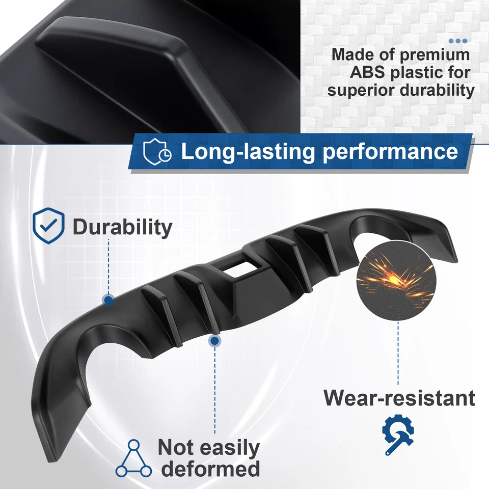 For Nissan 370Z 2009-2020 Matte Black Rear Bumper Lip Lower Valance Diffuser ABS - Image 3 of 4