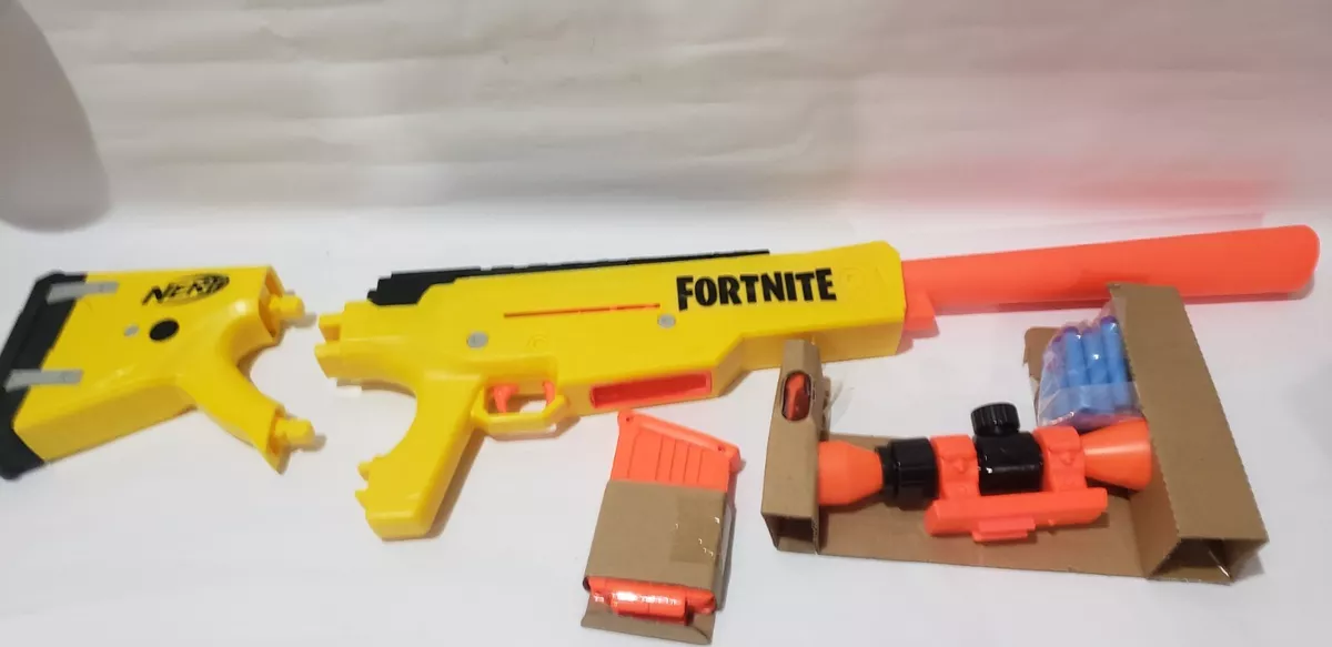  NERF Fortnite BASR-L Bolt Action, Clip Fed Blaster - Includes  Removable Scope, 6-Dart Clip and 12 Official Elite Darts : Toys & Games