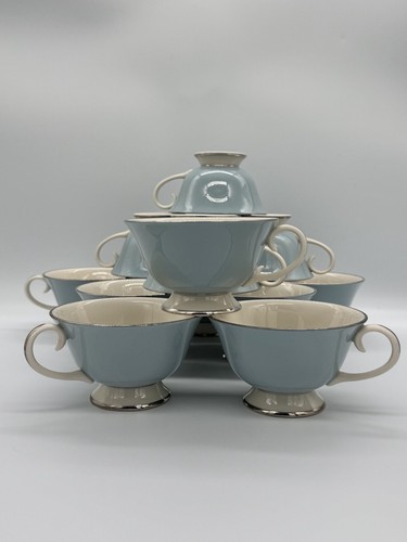Flintridge Strata Tappa da tè blu finiture platino caffè tè grigio California - Foto 10 di 12