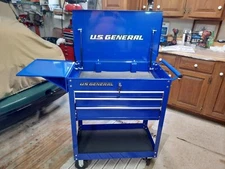 Roller Cart Tool Cabinet Storage Chest Box  Blue 4 Drawer 580 Lb Capacity