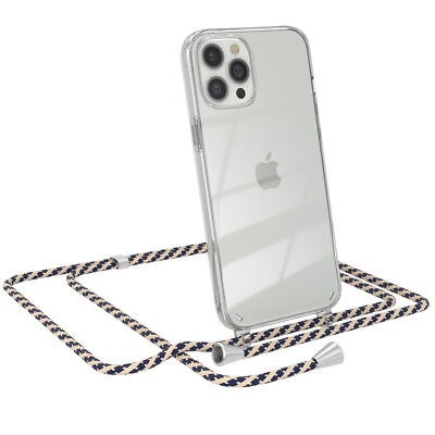 EAZY CASE für Apple iPhone 12 Pro Max Hülle mit Band Handykette Silikon Taupe