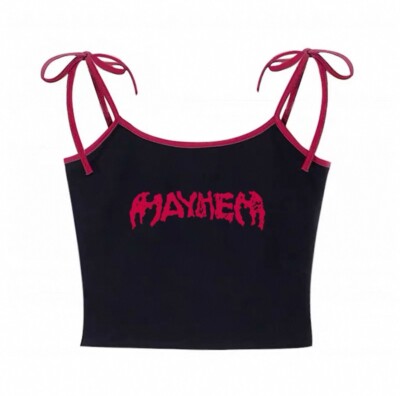 Lady Gaga Mayhem Black and Red Cute Cropped Tank Top | eBay