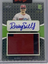 2021 LEAF PERFECT GAME GREEN ROBBY SNELLING THREE COLOR PATCH AUTO # 14/19